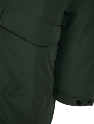 Tameron Borg Fleece Lined Parka Coat with Hood in Khaki - Tokyo Laundry
