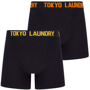 Tilson 2 (2 Pack) Boxer Shorts Set in Carrot / Golden Rod - Tokyo Laundry