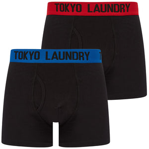 Trader 2 (2 Pack) Boxer Shorts Set in Formula One Red / Princess Blue - Tokyo Laundry
