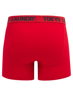 Hillside (2 Pack) Boxer Shorts Set in Chinese Red / Sky Captain Navy - Tokyo Laundry