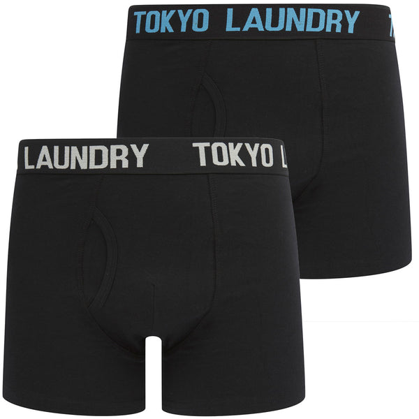 Walkers (2 Pack) Boxer Shorts Set in Azure Blue / Cannoli Cream - Tokyo Laundry