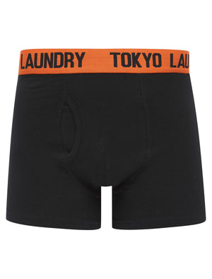 Marthem (2 Pack) Boxer Shorts Set in Orangeade / Deep Green - Tokyo Laundry