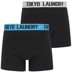 Sadie (2 Pack) Boxer Shorts Set in Cannoli Cream / Azure Blue - Tokyo Laundry