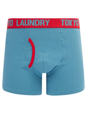 Vesper (2 Pack) Boxer Shorts Set in Chinese Red / Niagara Falls Blue - Tokyo Laundry