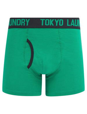 Vesper (2 Pack) Boxer Shorts Set in Sky Captain Navy / Deep Green - Tokyo Laundry
