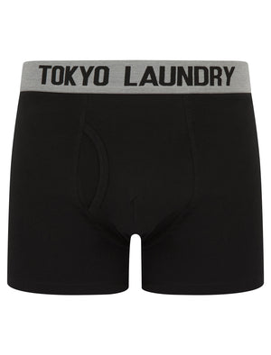 Marthem 2 (2 Pack) Boxer Shorts Set in Light Grey Marl / Poppy Red - Tokyo Laundry