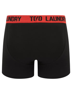 Marthem 2 (2 Pack) Boxer Shorts Set in Light Grey Marl / Poppy Red - Tokyo Laundry