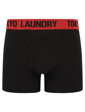 Marthem 2 (2 Pack) Boxer Shorts Set in Light Grey Marl / Poppy Red - Tokyo Laundry