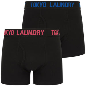 Walkers 2 (2 Pack) Boxer Shorts Set in Princess Blue / Raspberry - Tokyo Laundry