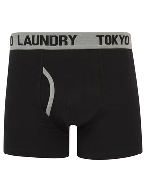 Abbots 2 (2 Pack) Boxer Shorts Set in Light Grey Marl / Ombre Blue - Tokyo Laundry