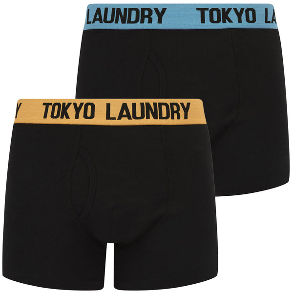 Cribs (2 Pack) Boxer Shorts Set in Blissful Blue / Mock Orange - Tokyo Laundry