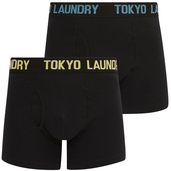Keamon (2 Pack) Boxer Shorts Set in Azure Blue / Sunshine - Tokyo Laundry