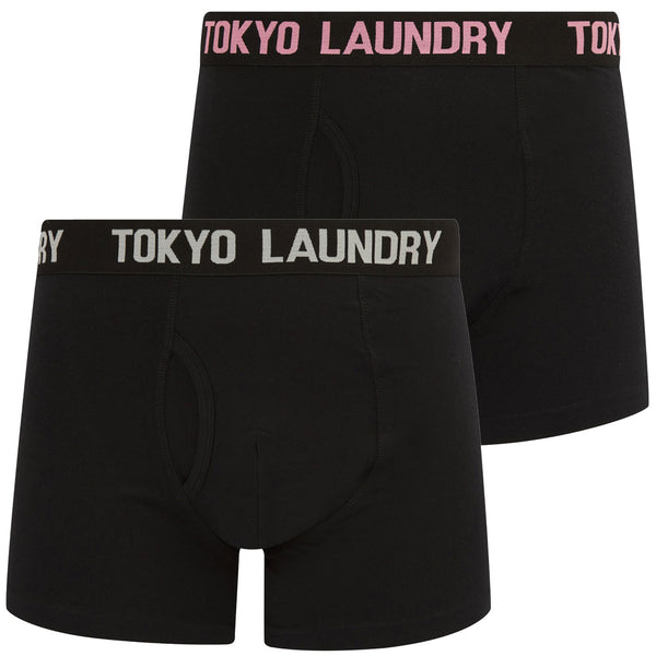 Keamon (2 Pack) Boxer Shorts Set in Sachet Pink / Jet Stream - Tokyo Laundry