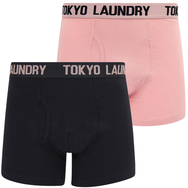 Etton (2 Pack) Boxer Shorts Set in Pink Nectar / Sky Captain Navy - Tokyo Laundry