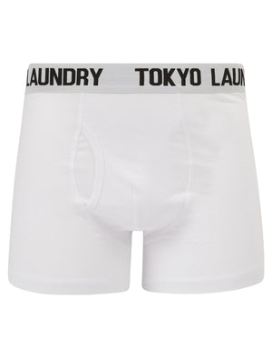 Jax (5 Pack) Cotton Boxer Shorts Set in Black / Grey / White - Tokyo Laundry