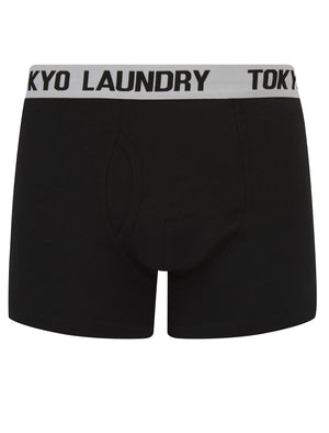 Jax (5 Pack) Cotton Boxer Shorts Set in Black / Grey / White - Tokyo Laundry