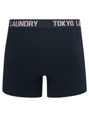 Whiston (2 Pack) Boxer Shorts Set in Pink Nectar / Sky Captain Navy - Tokyo Laundry