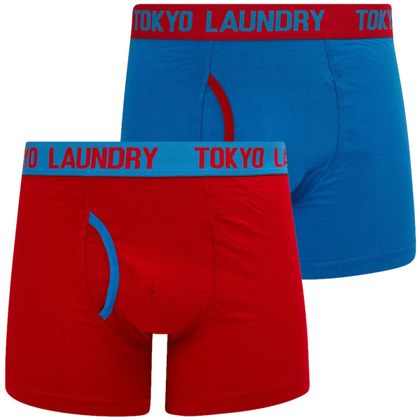 Kyro (2 Pack) Boxer Shorts Set in Jester Red / Nebulas Blue - Tokyo Laundry
