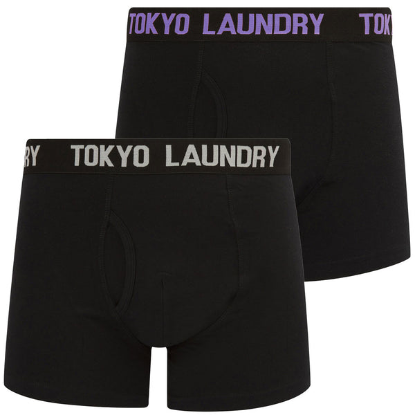 Dinero (2 Pack) Boxer Shorts Set in Dahlia Purple / Light Grey Marl - Tokyo Laundry