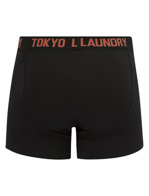 Weymouth (2 Pack) Boxer Shorts Set in Hot Coral / Sunshine - Tokyo Laundry