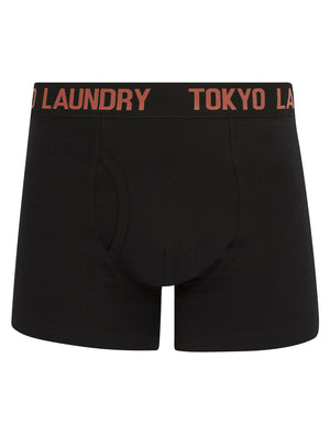 Weymouth (2 Pack) Boxer Shorts Set in Hot Coral / Sunshine - Tokyo Laundry