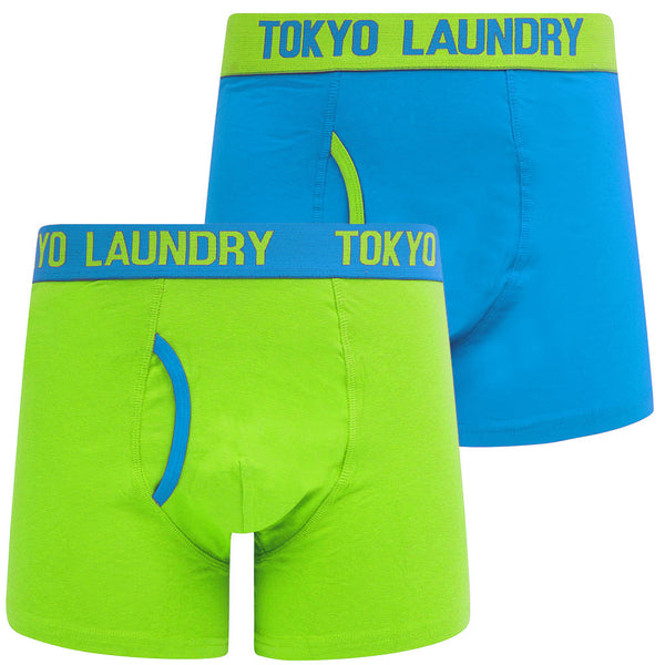 Decan (2 Pack) Boxer Shorts Set in Diva Blue / Titanite - Tokyo Laundry