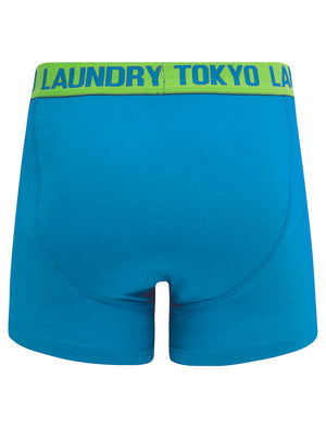 Whitehead (2 Pack) Boxer Shorts Set in Diva Blue / Titanite - Tokyo Laundry