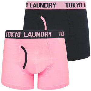 Whitehead (2 Pack) Boxer Shorts Set in Moonlite Mauve / Sky Captain Navy - Tokyo Laundry