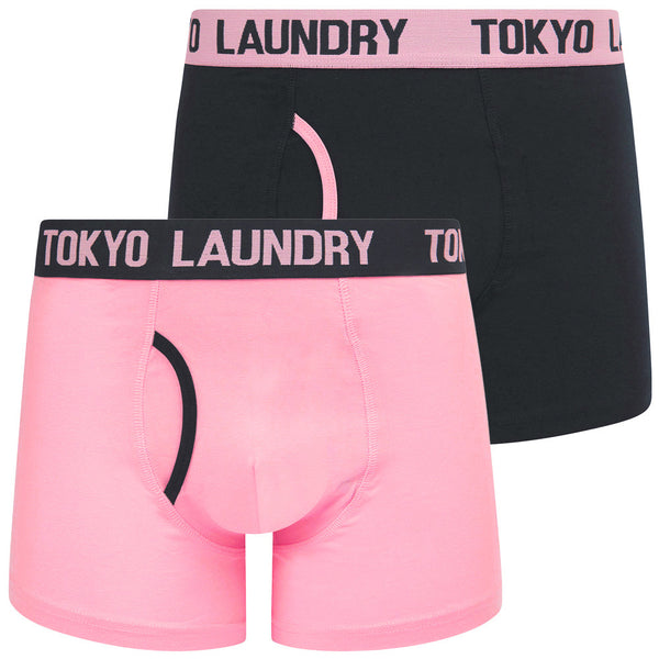 Decan (2 Pack) Boxer Shorts Set in Moonlite Mauve / Sky Captain Navy - Tokyo Laundry