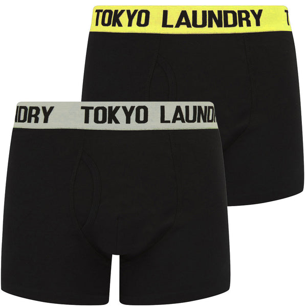 Armin (2 Pack) Boxer Shorts Set in Blazing Yellow / Light Grey Marl - Tokyo Laundry