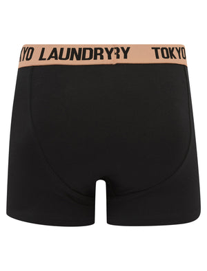 Wilton (2 Pack) Boxer Shorts Set in Peach Amber / Blue Moon - Tokyo Laundry