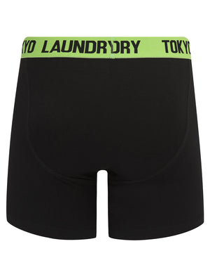 Jack (2 Pack) Long Length Boxer Shorts Set in Veiled Pink / Light Green - Tokyo Laundry