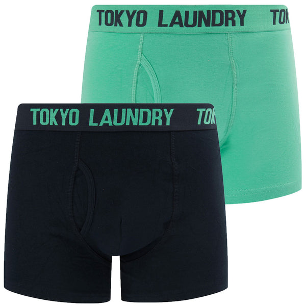 Whiston 2 (2 Pack) Boxer Shorts Set in Pool Blue / Sky Captain Navy - Tokyo Laundry
