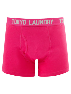 Whiston 2 (2 Pack) Boxer Shorts Set in Light Grey Marl / Fuchsia Pink - Tokyo Laundry