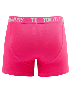 Whiston 2 (2 Pack) Boxer Shorts Set in Light Grey Marl / Fuchsia Pink - Tokyo Laundry