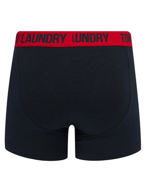 Ken (2 Pack) Boxer Shorts Set in Chinese Red / Sky Captain Navy - Tokyo Laundry