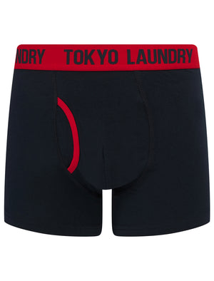 Ken (2 Pack) Boxer Shorts Set in Chinese Red / Sky Captain Navy - Tokyo Laundry