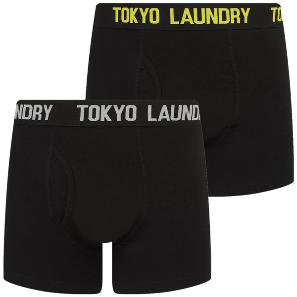 Weymouth 2 (2 Pack) Boxer Shorts Set in Blazing Yellow / Light Grey Marl - Tokyo Laundry
