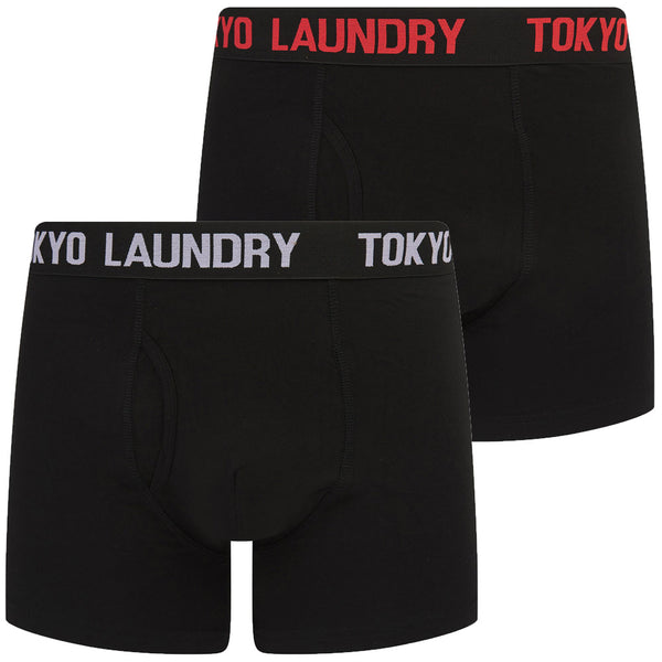 Brooks (2 Pack) Boxer Shorts Set in Cayenne / Pastel Lilac - Tokyo Laundry