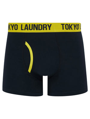 Whitehead 2 (2 Pack) Boxer Shorts Set in Blazing Yellow / Sky Captain Navy - Tokyo Laundry
