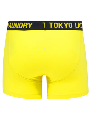 Whitehead 2 (2 Pack) Boxer Shorts Set in Blazing Yellow / Sky Captain Navy - Tokyo Laundry