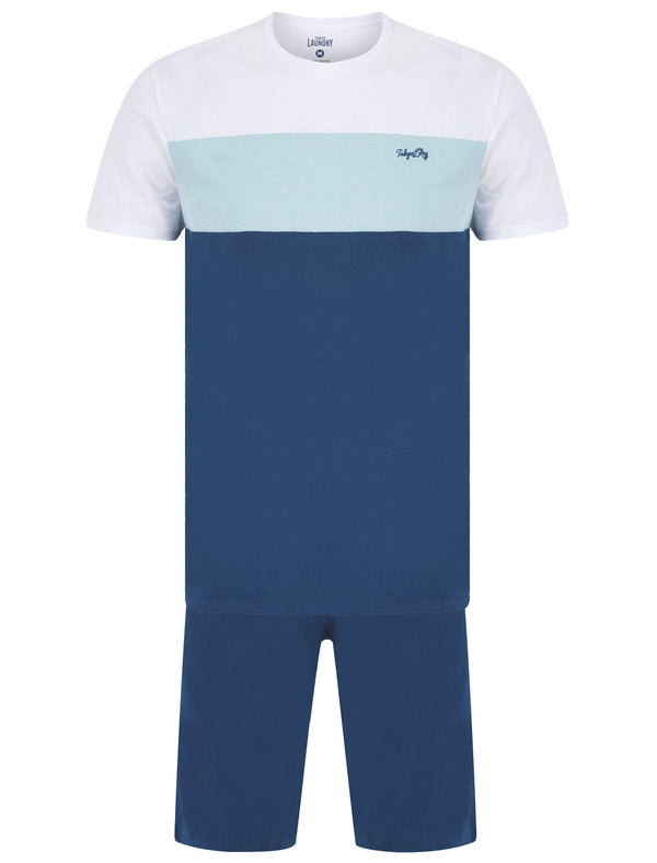 Hari 2-Piece Jersey Cotton T-Shirt and Shorts Lounge Set in Dark Denim - Tokyo Laundry