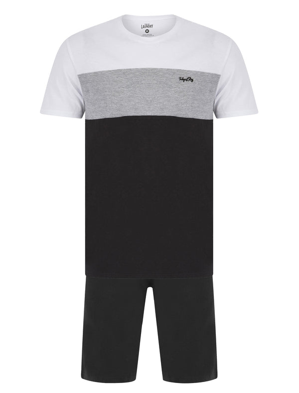 Hari 2-Piece Jersey Cotton T-Shirt and Shorts Lounge Set in Jet Black - Tokyo Laundry