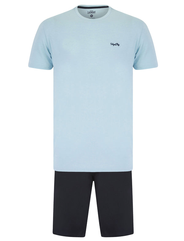 Jaiden 2-Piece Jersey Cotton T-Shirt and Shorts Lounge Set in Cashmere Blue Marl - Tokyo Laundry