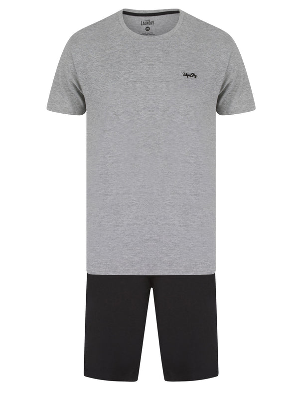 Jaiden 2-Piece Jersey Cotton T-Shirt and Shorts Lounge Set in Light Grey Marl - Tokyo Laundry