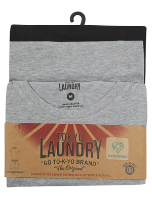 Jaiden 2-Piece Jersey Cotton T-Shirt and Shorts Lounge Set in Light Grey Marl - Tokyo Laundry