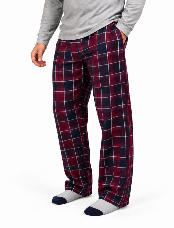 Tayos Brushed Flannel Checked Lounge Pants in Potent Purple - Tokyo Laundry