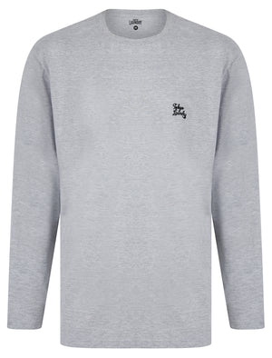 Dunow 2pc Long Sleeve Cotton Loungewear Pyjama Set in Mid Grey Marl - Tokyo Laundry