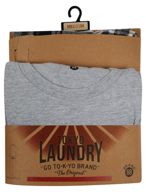 Dunow 2pc Long Sleeve Cotton Loungewear Pyjama Set in Mid Grey Marl - Tokyo Laundry