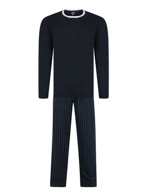 Laniis 2pc Long Sleeve Cotton Loungewear Pyjama Set in Sky Captain Navy - Tokyo Laundry